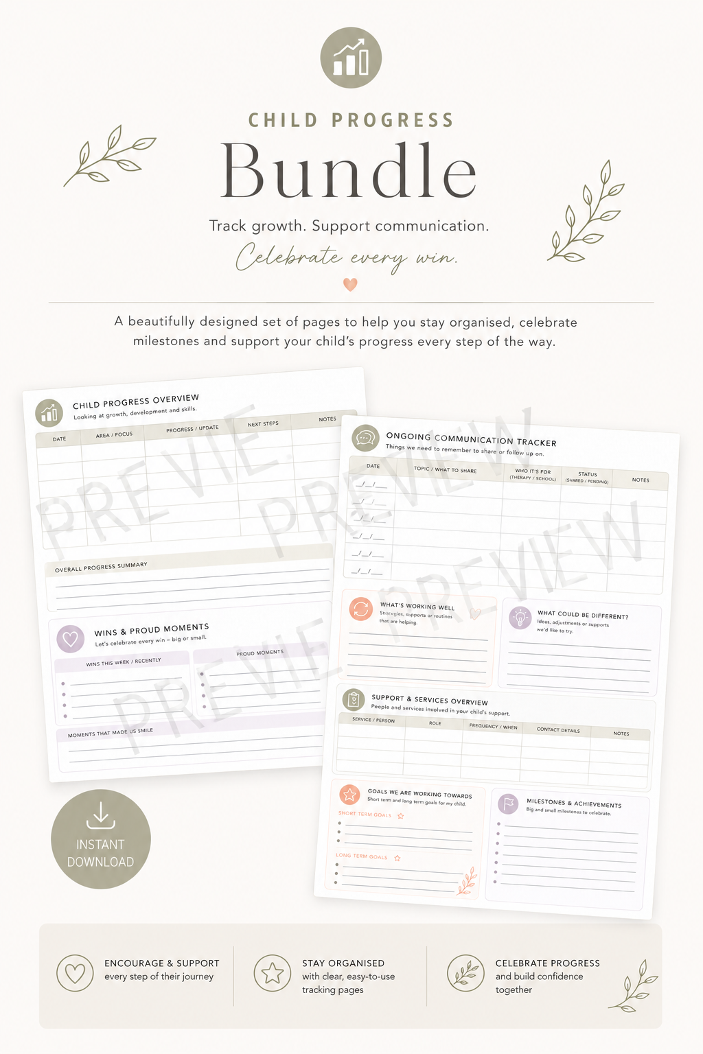 Parent Child Progress Bundle